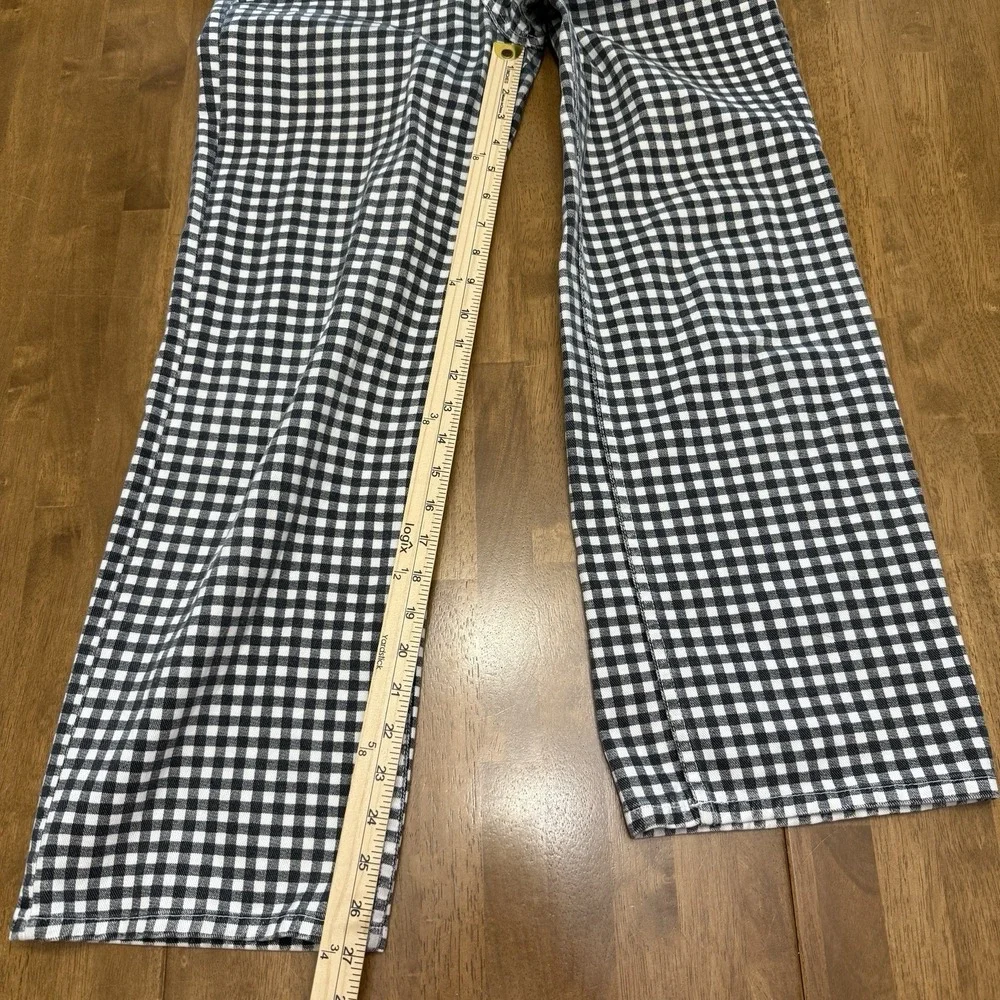Reformation Fawcett jean women's 26 gingham check plaid preppy boho festival - Picture 9 of 15